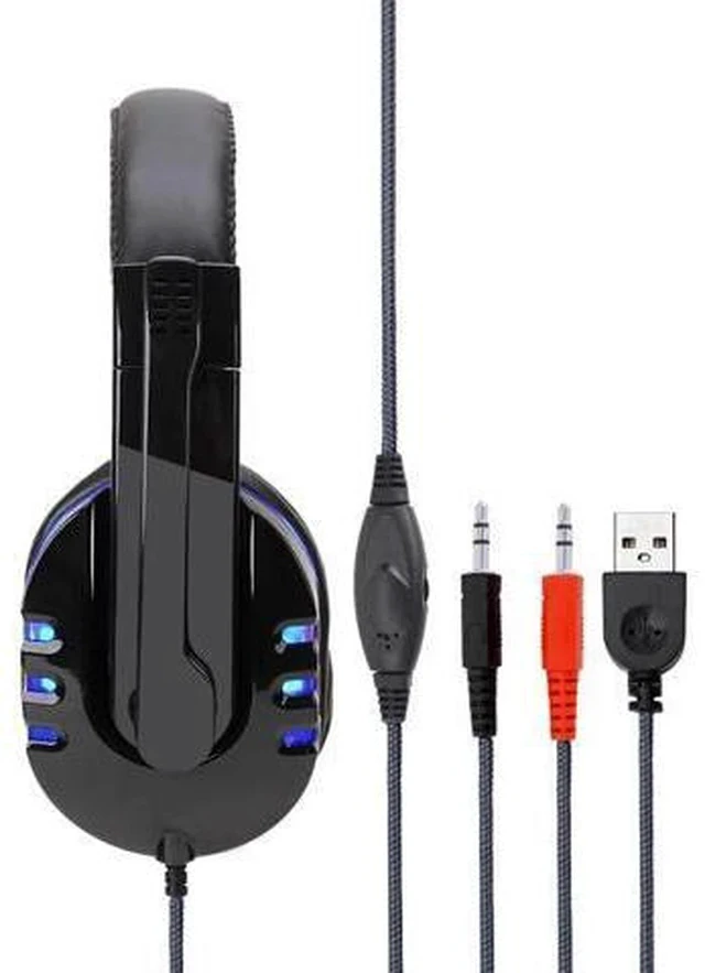 Alt view image 4 of 7 - Wired Computer Gaming Headphones Earphone Over-ear Game Headset With Microphone AUX+USB Port Volume Control for PC