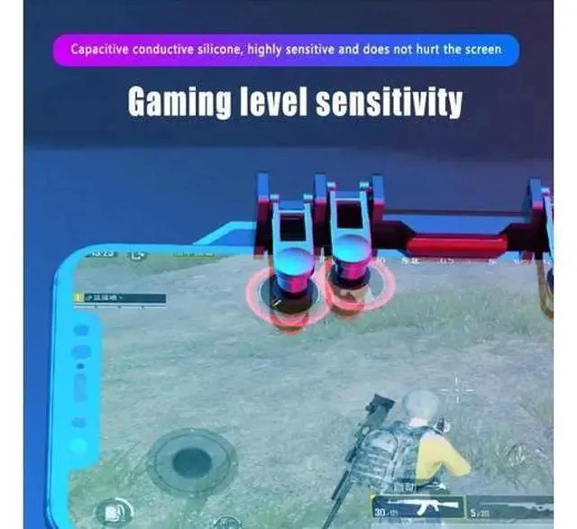 Alt view image 5 of 5 - SIX Finger Gamepad Control For Mobile Game For Android IOS Smartphone Cooling Fan Gamepad Controller With 1200mAh