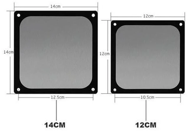 Alt view image 3 of 7 - 12CM Magnetic Frame Black Mesh Dust Filter PC Cooler Fan Filter with Magnet , 120x120mm Dustproof Computer Case Cover