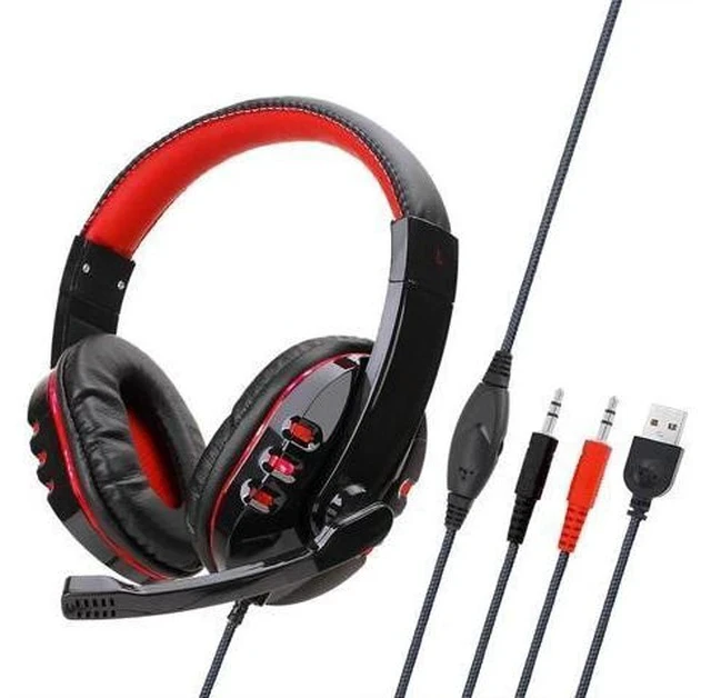 Alt view image 7 of 7 - Wired Computer Gaming Headphones Earphone Over-ear Game Headset With Microphone AUX+USB Port Volume Control for PC