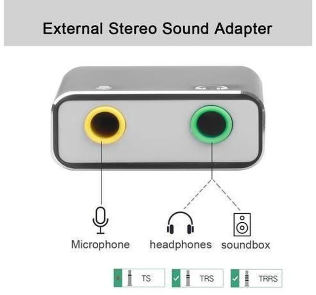 Alt view image 7 of 7 - USB Sound Card Type C / USB to 3.5mm Jack USB Audio Adapter Earphone Micphone for Macbook Computer Laptop PC