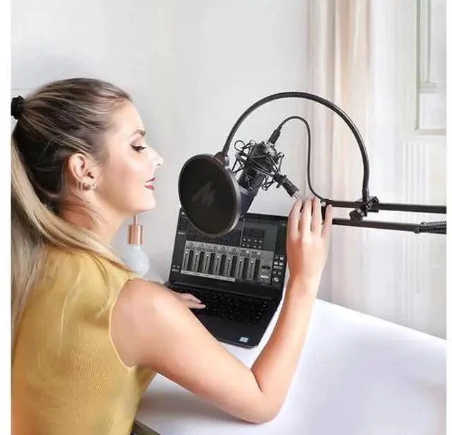 Alt view image 5 of 7 - Microphone Pop Filter Metal Pop Filter Shield Double Layer Windscreen Popfilter For USB Microhone Podcast Microphone