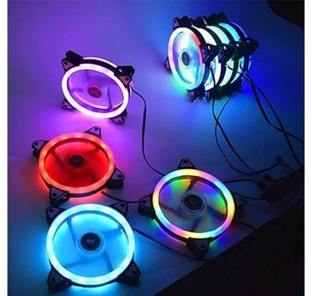 Alt view image 2 of 5 - 120mm fan Computer LED Fan Water Cooler Cooler Fan Case Glare Red Blue Green White Cooler Fans Cooling RGB Case Fan CPU