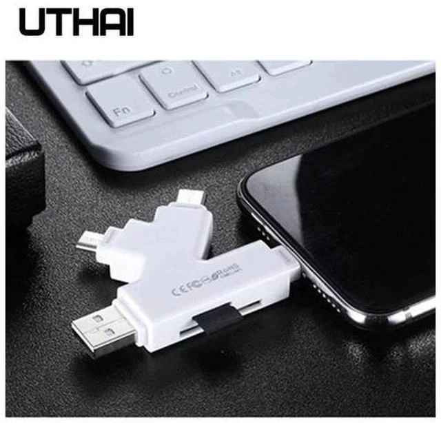 Alt view image 4 of 7 - C11 Lightning Card Reader SD TF USB C to MicroUSB Multi Card readers 4in1 Type-C Flash Drive For Iphone 7 8 11 X XR MAX