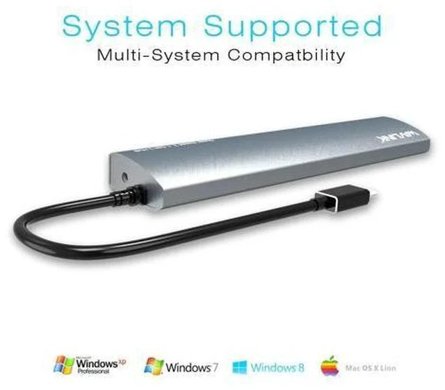 Alt view image 5 of 7 - High Speed 7 Ports USB C HUB USB3.0 Hub Aluminum Type C USB 3.1 Splitter with 5V/4A Power Adapter for Laptop PC Tablet