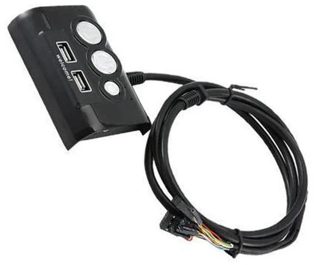 Alt view image 5 of 6 - Desktop PC Power Switch Supply on / off Reset Button Dual Switch with USB Ports and Audio to Office Internet Cafes