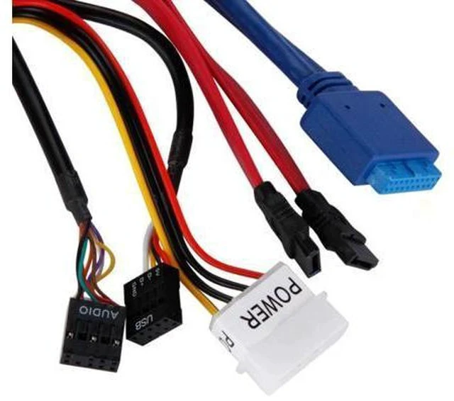 Alt view image 2 of 4 - 5.25" Media Dashboard Card Reader USB 2.0 USB 3.0 20 pin e-SATA SATA Front Panel