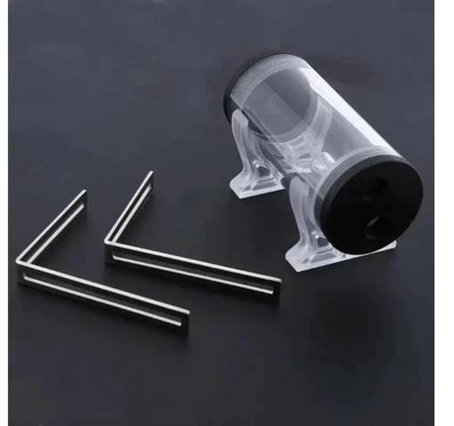 Alt view image 6 of 7 - 50mm Diameter Water Cooling Tank G1/4 Thread Cylinder Reservoir Computer Cooling System Water Tank for PC Cooling System L Shape