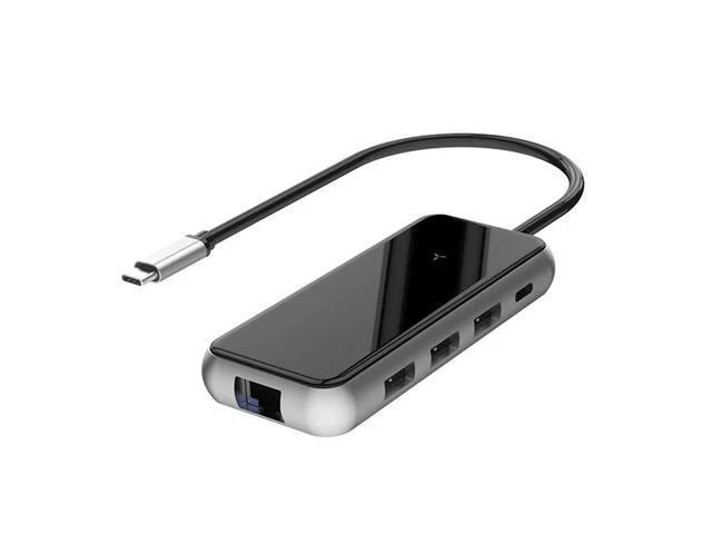 Alt view image 7 of 7 - USB C Hub Adapter 8 In1 Gigat RJ45+USB3.0X3+PD++SD/Mini Reader USB Hub for Mac Book Phone Laptop mac book