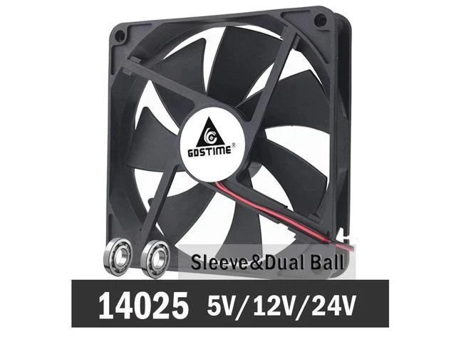 Alt view image 6 of 7 - 14cm 140mm 5V 12V 24V PC Computer Case Fan Laptop CPU Cooling Fan 2PIN USB 140x140x25mm Ball/Sleeve Bearing