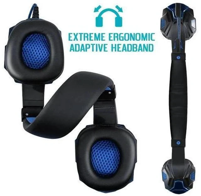 Alt view image 3 of 7 - LED Lights Gaming Headset For PC Stereo Surround Sound Noise Cancelling Wired Gamer Headphones With Mic auriculares