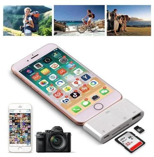 Main image of 4in1 OTG Card Reader iOS Phone SD TF Memory Card Writer USB 2.0 Camera Connection Kit Adapter for iPhone X XS MAX XR 6 7 8 iPad