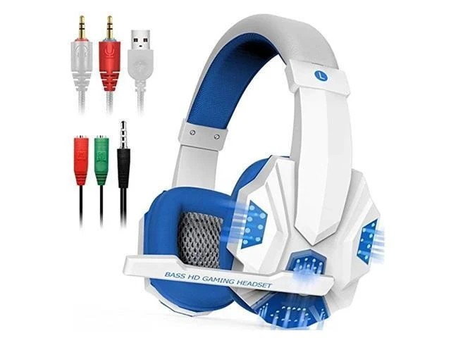 Alt view image 6 of 7 - LED Lights Gaming Headset For PC Stereo Surround Sound Noise Cancelling Wired Gamer Headphones With Mic auriculares