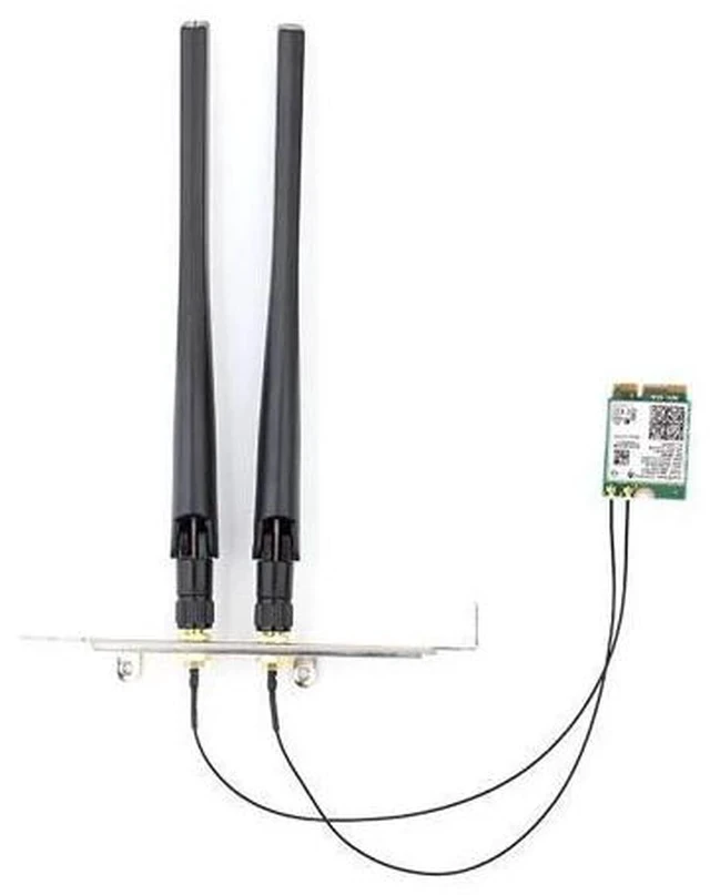 Alt view image 2 of 7 - 2.4Gbps Dual Band 802.11ax/ac Wi-Fi 6 AX201 Bluetooth 5.0 Wireless Desktop Adapter Kit NGFF CNVio2 Wifi Card AX201NGW Antenna