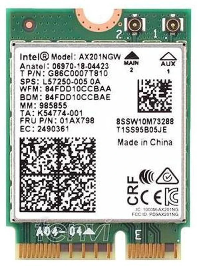 Alt view image 4 of 7 - 2.4Gbps Dual Band 802.11ax/ac Wi-Fi 6 AX201 Bluetooth 5.0 Wireless Desktop Adapter Kit NGFF CNVio2 Wifi Card AX201NGW Antenna