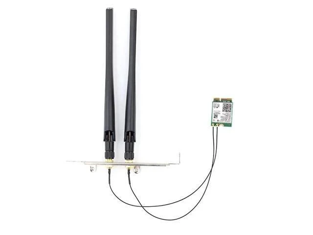 Alt view image 7 of 7 - 2.4Gbps Dual Band 802.11ax/ac Wi-Fi 6 AX201 Bluetooth 5.0 Wireless Desktop Adapter Kit NGFF CNVio2 Wifi Card AX201NGW Antenna