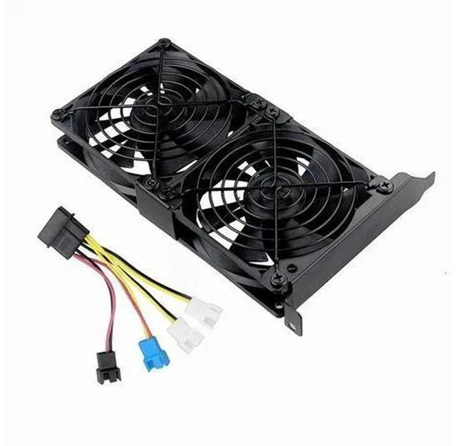 Alt view image 5 of 5 - Desktop Computer VGA Cooler Dual 9CM 8CM Quiet Chassis PCI Bracket Graphics Card Cooling Triple Fan Partner 90mm 80MM