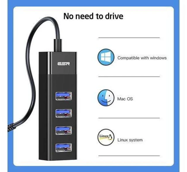 Alt view image 3 of 5 - USB HUB Adapter USB 3.0 Dock Fast Transfer Splitter 3 4 Ports 4-In-1 USB Extention Transfer for PC MacBook Pro Tablet