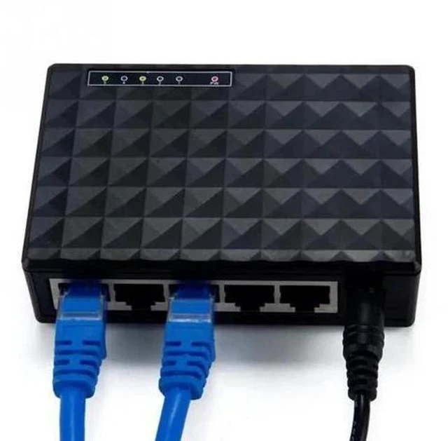 Alt view image 3 of 5 - 10/100 Gigabit Ethernet Gigabit Mini Hub 5-Port Desktop Adapter Network Exchange Switch LAN up to 1000 megabits/second