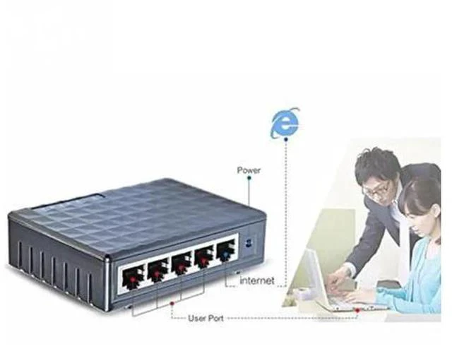 Alt view image 4 of 5 - 10/100 Gigabit Ethernet Gigabit Mini Hub 5-Port Desktop Adapter Network Exchange Switch LAN up to 1000 megabits/second