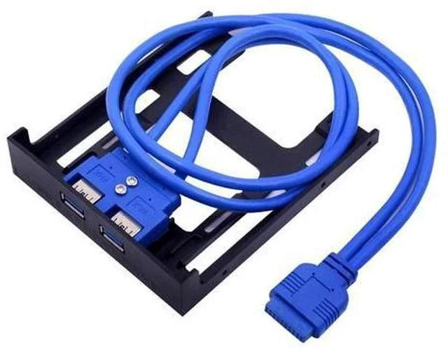 Alt view image 2 of 6 - 3.5 Inch USB 3.0 Front Panel Floppy Disk Bay With 2 Port USB 3.0 Hub 20 Pin Connector For Desktop Computer