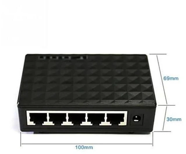 Alt view image 5 of 5 - 10/100 Gigabit Ethernet Gigabit Mini Hub 5-Port Desktop Adapter Network Exchange Switch LAN up to 1000 megabits/second