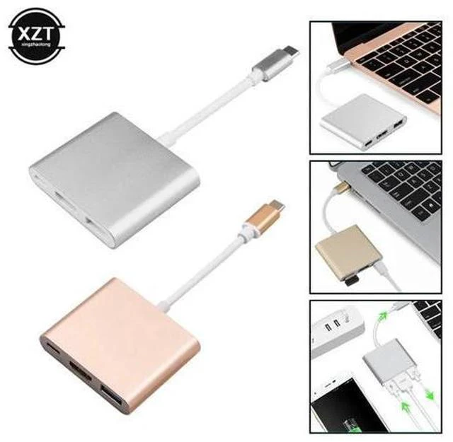 Main image of C HUB to Adapter For Macbook Pro/Air Thunderbolt 3 Type C Hub to 4K 3.0 Port -C Power Delivery
