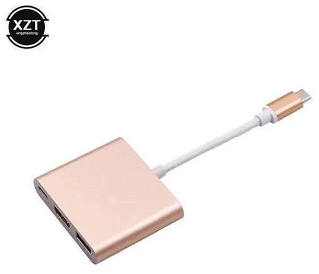 Alt view image 2 of 7 - C HUB to Adapter For Macbook Pro/Air Thunderbolt 3 Type C Hub to 4K 3.0 Port -C Power Delivery