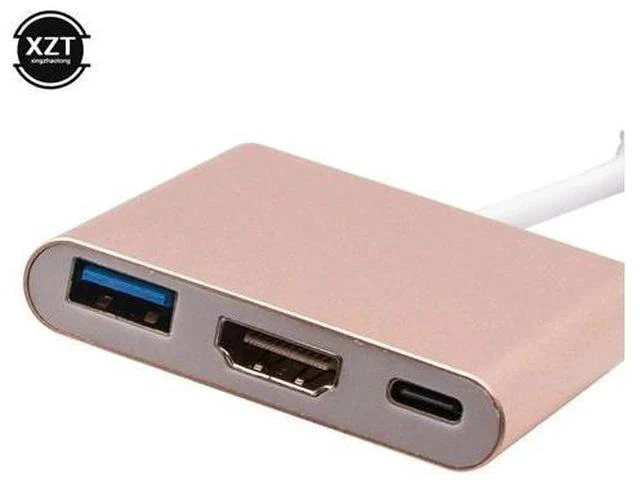 Alt view image 3 of 7 - C HUB to Adapter For Macbook Pro/Air Thunderbolt 3 Type C Hub to 4K 3.0 Port -C Power Delivery