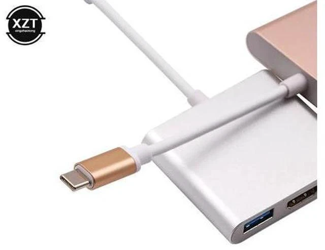 Alt view image 5 of 7 - C HUB to Adapter For Macbook Pro/Air Thunderbolt 3 Type C Hub to 4K 3.0 Port -C Power Delivery