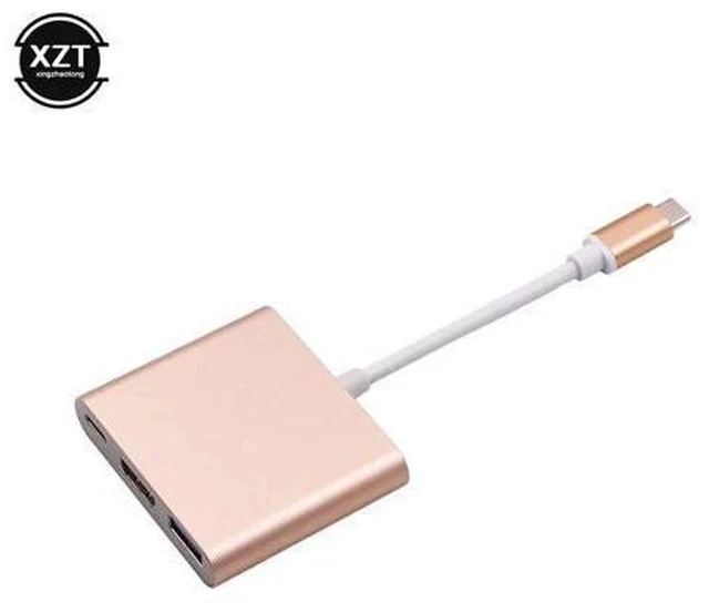 Alt view image 7 of 7 - C HUB to Adapter For Macbook Pro/Air Thunderbolt 3 Type C Hub to 4K 3.0 Port -C Power Delivery