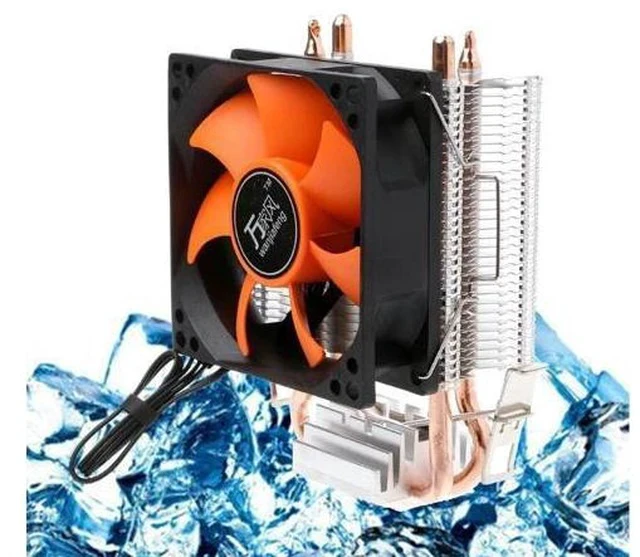 Alt view image 3 of 5 - 2 Heatpipe Aluminium PC CPU Cooler Cooling Fan For Intel 775/1155/1151 754/AM2