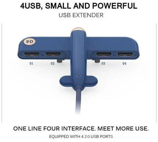 Main image of 4 Ports USB 2.0 HUB Usb Hub 3.0 Portable Hub Usb Aircraft Shape USB Splitter External Multi Ports USB HUB For