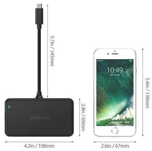 Alt view image 2 of 7 - 8-in-1 Multifunction USB-C Hub with Type-C PD 4K Video HD Gigat Ethernet Adapter SD/TF Card Reader USB3.0 Type C HUB
