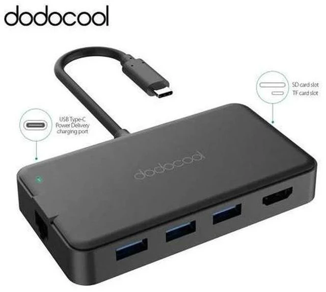 Main image of 8-in-1 Multifunction USB-C Hub with Type-C PD 4K Video HD Gigat Ethernet Adapter SD/TF Card Reader USB3.0 Type C HUB