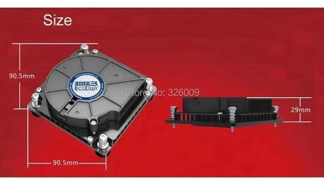 Alt view image 4 of 4 - 4pin PWM Turbo fan Utral-Thin 29mm for 1U server CPU cooler All-in-One PC Cooling For Intel LGA1151 1150 1155 1156 C81H