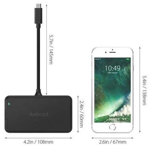 Alt view image 7 of 7 - 8-in-1 Multifunction USB-C Hub with Type-C PD 4K Video HD Gigat Ethernet Adapter SD/TF Card Reader USB3.0 Type C HUB
