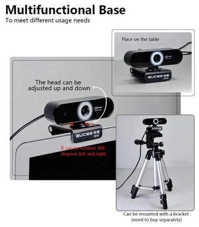 Alt view image 5 of 7 - Webcam Camera HD USB 2.0 Video Web Camera Digital Webcam With HD Mic Microphone 360 Rotation Internet Study PC Youtube