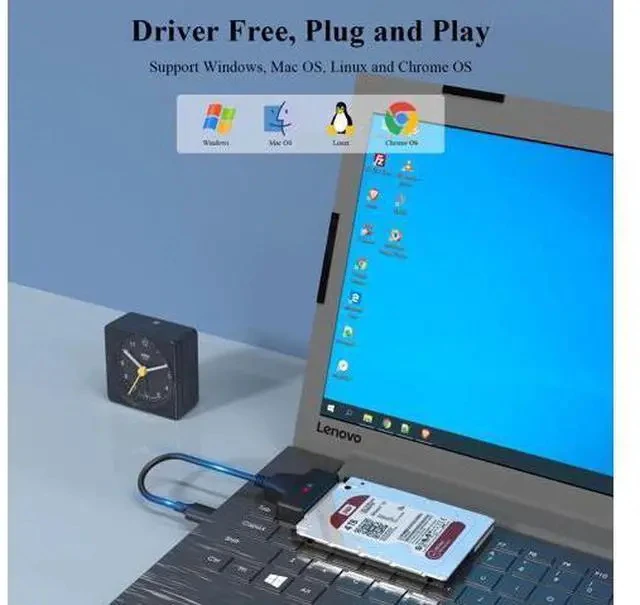 Alt view image 3 of 7 - SATA to USB 3.0 Adapter Cable SSD and HDD Hard Drive Connector 5Gbps Support SATA III UASP SSD/HDD Data Transfer
