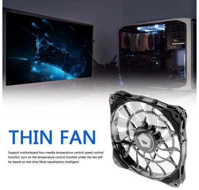 Alt view image 3 of 7 - NO-12015 120mm 12V DC 4-Pin Temperature Control Cooling Fan Heatsink Desktop PC Computer Case Thin Radiator Cooler