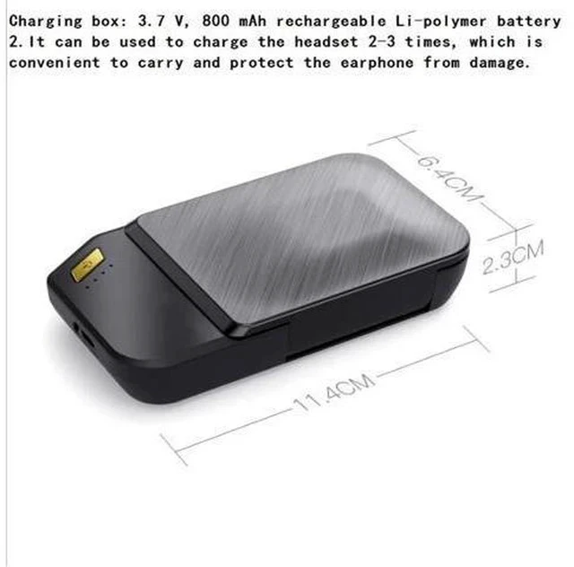 Alt view image 3 of 5 - Hands-free Wireless Bluetooth Earphone Bluetooth Headset Headphones Earbud with Microphone Earphone Case for Phone PC