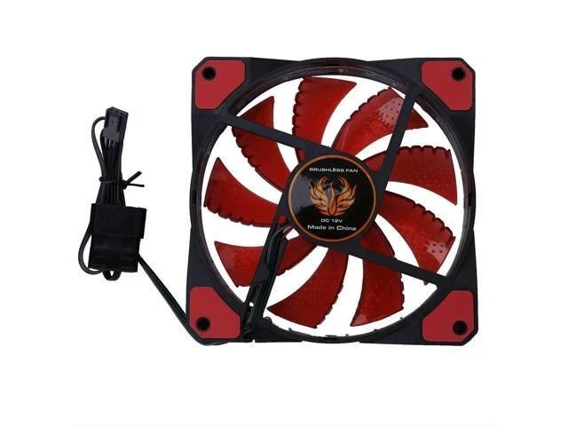 Alt view image 6 of 7 - 120mm pc computer fan 15 Lights LED Cooler Cooling Fan Plastic 12V DC 4P 3P 120*120*25mm Easy Installed Fan Colorful Computer