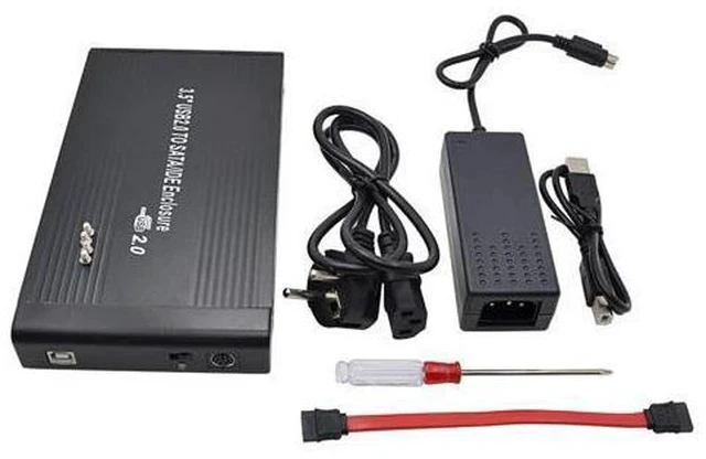 Alt view image 2 of 5 - 3.5 Inch HDD External Enclosure Box HD SSD DVD Drive Hard Disk 2TB Sata IDE to USB 2.0 Adapter Eu Power Aluminum Case
