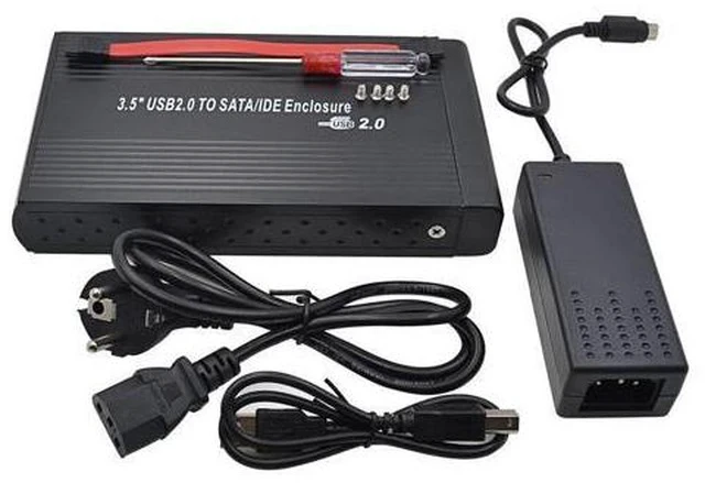 Alt view image 3 of 5 - 3.5 Inch HDD External Enclosure Box HD SSD DVD Drive Hard Disk 2TB Sata IDE to USB 2.0 Adapter Eu Power Aluminum Case