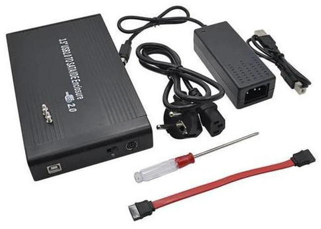 Alt view image 4 of 5 - 3.5 Inch HDD External Enclosure Box HD SSD DVD Drive Hard Disk 2TB Sata IDE to USB 2.0 Adapter Eu Power Aluminum Case