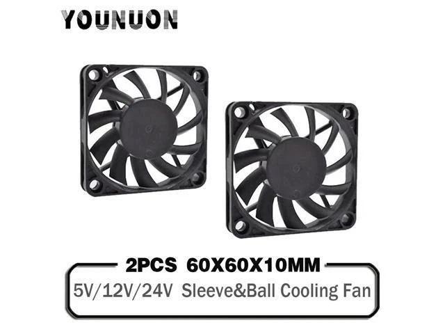 Alt view image 6 of 7 - 2PCS 60mm 5V 12V 24V Brushless USB 2PIN 3PIN DC Cooler Fan 60x60x10mm 6010 6cm For Computer PC CPU Case Cooling