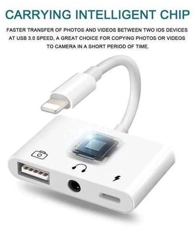 Main image of style OTG Adapter USB 3 Camera Reader With 3.5mm Headphone Jack Connection Kits Data Sync For iPhone 11 X/XR/XS/8/7 500MA