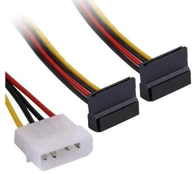 Alt view image 2 of 7 - SATA Adapter Power Cable, 4pin 2 SATA Power Connector Splitter,IDE 4 pin Spliter SATA 90 Degree for Hard Drive SSD