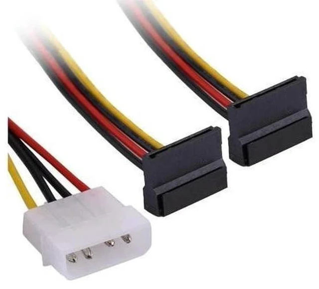 Alt view image 6 of 7 - SATA Adapter Power Cable, 4pin 2 SATA Power Connector Splitter,IDE 4 pin Spliter SATA 90 Degree for Hard Drive SSD