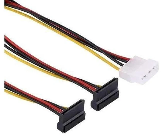 Alt view image 7 of 7 - SATA Adapter Power Cable, 4pin 2 SATA Power Connector Splitter,IDE 4 pin Spliter SATA 90 Degree for Hard Drive SSD